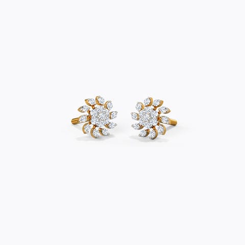Sparkling Star Diamond Stud Earrings - Image 2